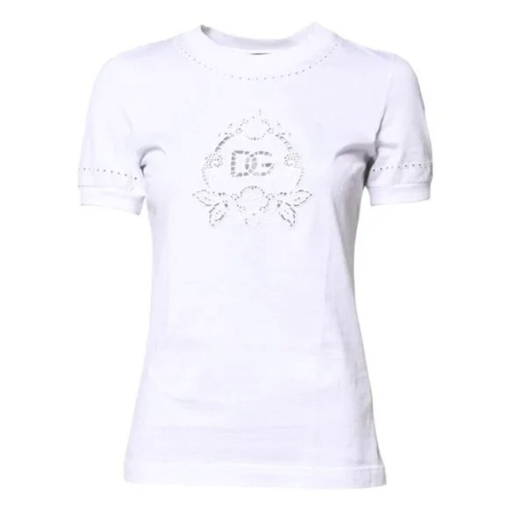 Dolce & Gabbana-  Floral Logo Crew Neck T-shirt- size XS